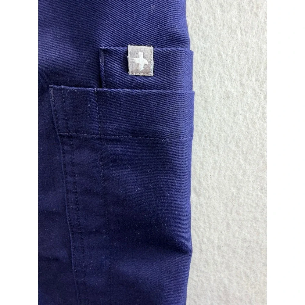 Figs Technical Collection Mens XL Tall Navy Blue Cargo Scrub Pants Drawstring